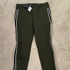 Banana Republic Olive Green Sloan Pants with White and black trim womens size 12